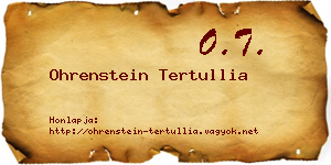 Ohrenstein Tertullia névjegykártya